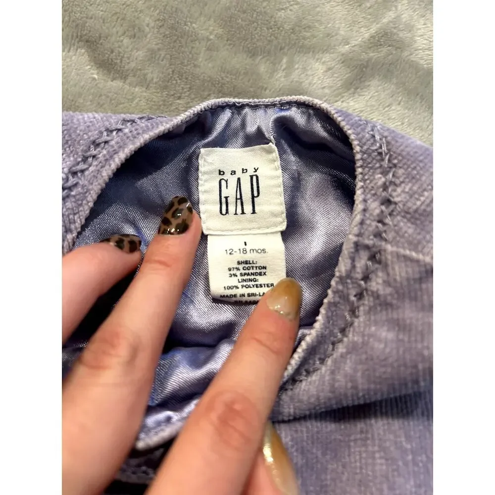 Purple/Lavender Corduroy Button Front Gap Dress, Vintage, Boho, Retro, Y2K